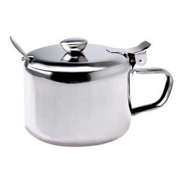 Imagem de Açucareiro Em Aço Inox Com Colher Tampa e Alça Linha Luxo