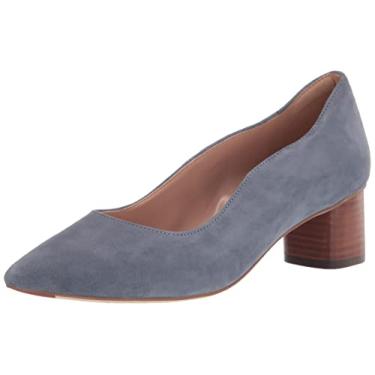 Imagem de Cole Haan Sapato de salto bloco feminino 45 mm, Camurça azul chinesa/natural escuro, 10