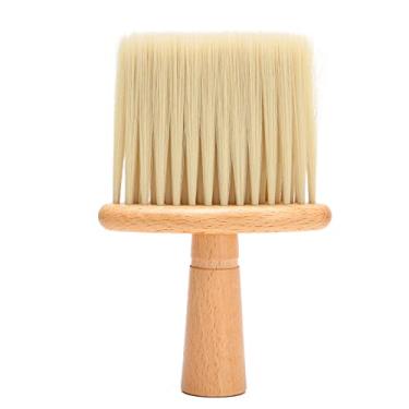 Imagem de Escova espanadora de pescoço de barbeiro para corte de cabelo, escova de limpeza macia para o rosto escova de limpeza de poeira para pentear cabelo barbeiro e uso doméstico (bege)