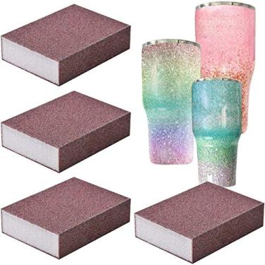 Imagem de Esponja de lixamento Yaromo para copos de glitter epóxi, 4 pacotes de blocos de moagem epóxi para remover manchas e batidas, papéis de acabamento de epóxi superfinos para fazer copos de glitter