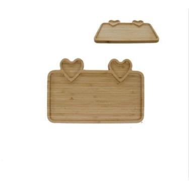 Imagem de Petisqueira Em Bambu Natural Amor 28X20x1,5cm - Bm36