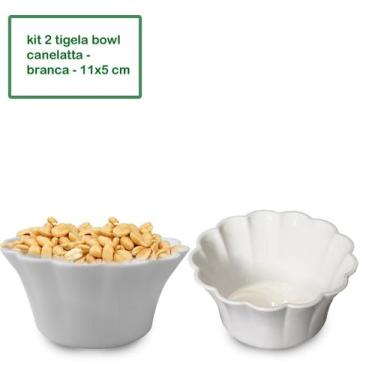 Imagem de Kit 2 Vasilhas Bowls Pote Tigela Branco 11X11x5cm Plástico - Paramoun
