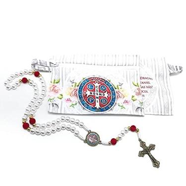 Imagem de Terço São Bento Floral na Bolsinha com Ziper