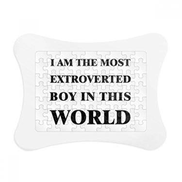 Imagem de Moldura de quebra-cabeça I Am The Extroverted Boy Decoração de quadro Enfeite de jogo