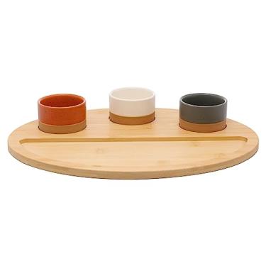 Imagem de LYOR - Conjunto 3 Petisqueiras com Bandeja de Bambu 33cm x 25cm x 4cm