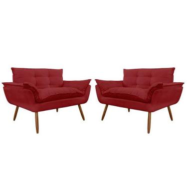 Imagem de Kit 02 Namoradeira Poltrona Sofá decorativa 02 Lugares Opalla Pés Pali
