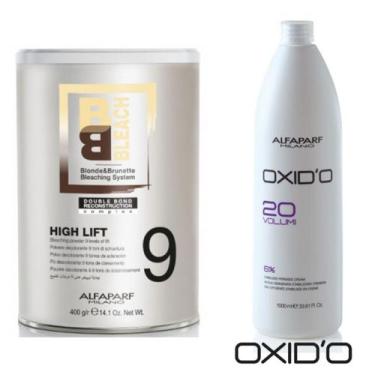 Imagem de Pó Descolorante 9 Tons  Alfaparf 400g + OX 20v Litro