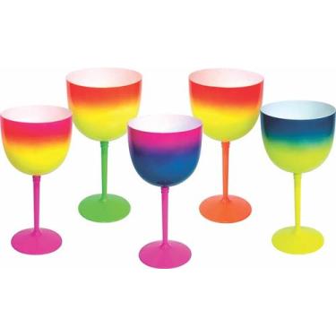 Imagem de KIT 50 Taças De Gin Degrade Colorida 450ML - Mpfest, Laranja e amarela