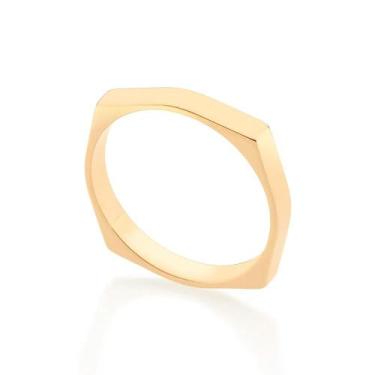 Imagem de Aliança Rommanel Octógono Folheado a Ouro 512992, 30, Dourado