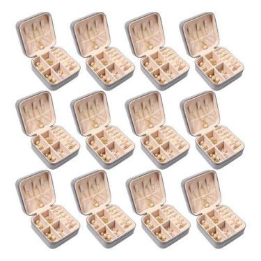 Imagem de Kit 12 Mini Porta Joias Bijuteria armazenamento de colar Anéis Estojo 