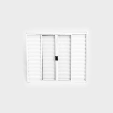 Imagem de Janela de Alumínio Veneziana 6 Folhas 100x120cm Plus Lux Esquadrias Branco