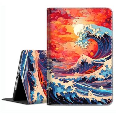 Imagem de Capa para Samsung Galaxy Tab A9 Plus 28 cm 2023 (SM-X210/X216/X218) – Capa fina com função hibernar/despertar automática para Galaxy Tab A9+ 11 polegadas 2023, anime Ocean Waves