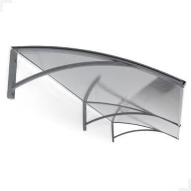 Imagem de Toldo Policarbonato Versátil 1.5x0.50m Cinza com Translúcido - Atacada