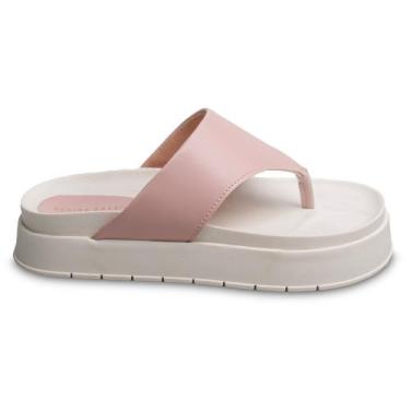 Imagem de Sandalia Feminina Flat Plataforma Com Tiras Largas Chinelo - JG, Rose 