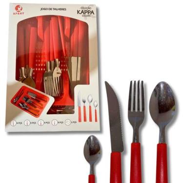 Imagem de Faqueiro 25 Peças Inox Porta Talher Luxo Premium Kappa Color - Xpert