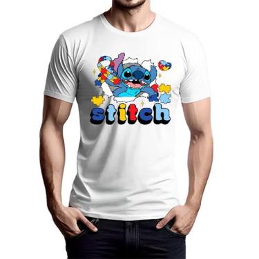 Imagem de Camiseta Unissex Personagem Lilo Stitch Desenho Estampado Camisa Algod