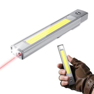 Imagem de S SHUN CAN DA Luz de trabalho de LED magnética, luz de flash recarregável, lanterna plana portátil de 6 modos com clipe, luzes de bolso IPX4 para reparo de carro, acampamento, caminhada, emergência