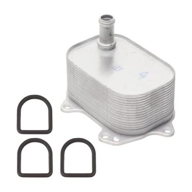 Imagem de REPAIROCK Resfriador de óleo do motor para Audi A4 8K2, B8 2.0 l 2007-2015 Refrigerador de óleo de transmissão Trans Cooler No.03N117021A Liga de alumínio tom prateado 1 peça carro