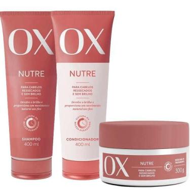 Imagem de Kit Shampoo OX Nutrição Intensa 400ml + Condicionador OX Nutrição Inte