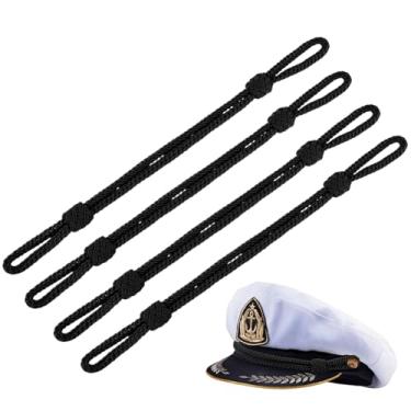 Imagem de BENECREAT 4 peças de faixa de chapéu de poliéster, 29,5 x 1,8 cm preto capitão alças viseira boné cordão para militares, golfe, pesca, capitão, lingote e bonés de beisebol, 15 mm de espessura