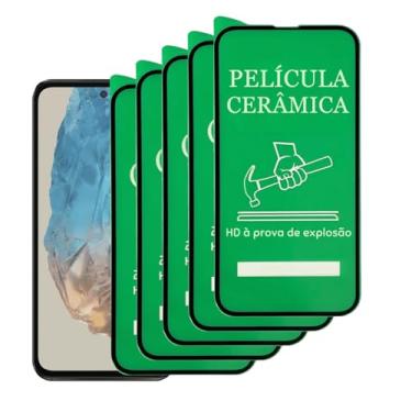 Imagem de 5 Películas Protetora de Cerâmica Compatível Samsung Galaxy M35 Cobertura Total, Não Quebra