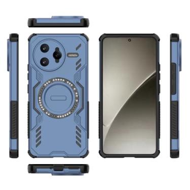 Imagem de Elubugod Capa compatível com Xiaomi Redmi K80 Pro, compatível com MagSafe, compatível com Xiaomi Poco F7 Ultra 5G 24122RKC7G Dissipação Cool Anti-queda capas de celular azul