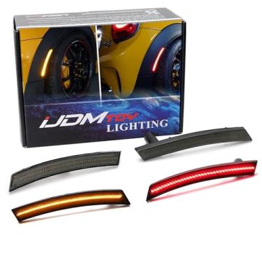 Imagem de iJDMTOY Kit de luz de marcador lateral com lente fumê âmbar/vermelha compatível com MINI Cooper R50 R52 R53 2002-2008 Gen1, alimentado por LED total de 120-SMD, substitui lâmpadas laterais OEM