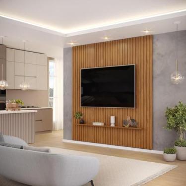 Imagem de Painel para TV até 75 Polegadas Ripado DJ Móveis Trento 223 Freijó Off