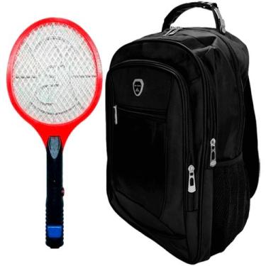 Imagem de Mochila Bolsa Trabalho + Raquete Elétrica Recarregável - Azs