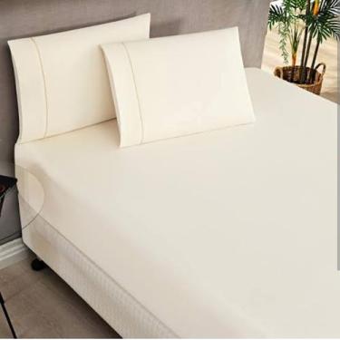 Imagem de Jogo Lençol Cama Box King Size 3peças 180 Fios - Lu Enxovais, Nude