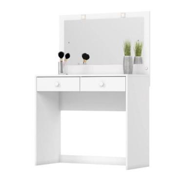 Imagem de Penteadeira Camarim com Espelho LED 2 Gavetas Gardênia - HENN, Branco