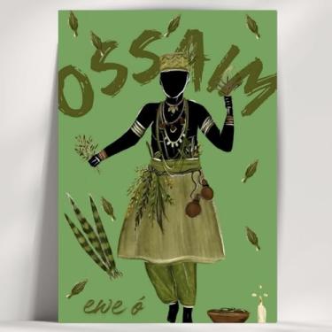 Imagem de Coleção de 62 quadros decorativos Giz - Umbanda e Candomblé - Decoração Orixá - Afro Brasileira - Escolha o seu Orixá! (Clássico, Ossaim, 20x14cm)