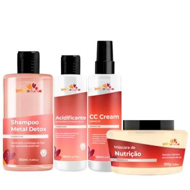 Imagem de Beleza Ruiva – Kit Tratamento Antiporosidade Essenciais | Limpeza Antimetais, Nutrição e Selagem Capilar | Shampoo Metal Detox, Acidificante, CC Cream e Máscara de Nutrição