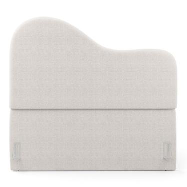 Imagem de Cabeceira Orgânica Cama Box Queen Size Sea 160cm Com Frame Bouclé - Desk Design Cinza Claro