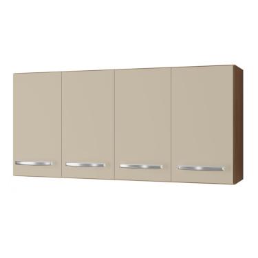 Imagem de Armário Aéreo Cozinha Marah 118cm 04 Portas Savana Off White - Desk Design