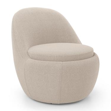 Imagem de Poltrona Orgânica Living Memphis Fixa Bouclê Bege - Desk Design