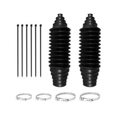 Imagem de Lyxheth Cremalheira de direção universal e botas de pinhão, rack de bota para carro, conjunto de bota de haste de direção interna de silicone à prova de poeira com braçadeiras e braçadeiras de cabo de