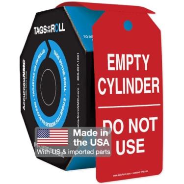 Imagem de AccuformNMC 250 etiquetas de cilindro por rolo, cilindro vazio - não usar, etiquetas compatíveis com OSHA feitas nos EUA, cartolina PF-impermeável, resiste a rasgos, 16 x 7,6 cm, TAR163