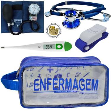 Imagem de Kit Enfermagem Academico Com Aparelho de Pressao Estetoscopio Rappapor