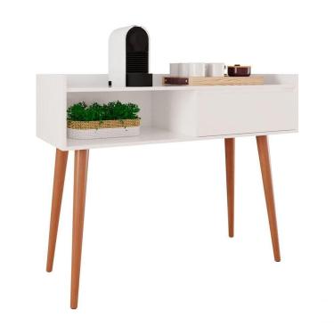 Imagem de Aparador Balcão Retrô Clássico Branco Gloss - Moveisaqui