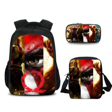 Imagem de Conjunto de mochilas Kratos School de 3 peças para estudantes