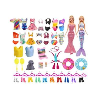 Imagem de 38 Peças De Moda: Roupas De Banho, Biquínis E Acessórios Para Bonecas 