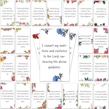 Imagem de 100 cartões de oração com versículos da Bíblia 8,9 x 5 cm Conjunto de cartões de escritura edificantes para devoção diária, pedido de oração, presente cristão para mulheres, homens e amigos (branco 03