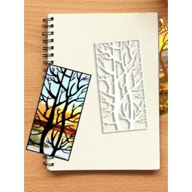 Imagem de Cortes de matriz de pássaros de ramo de árvores para fazer cartões, conjuntos de matrizes retangulares para corte de árvores, folhas, estêncil, modelo de gravação para scrapbook, cartões, álbuns