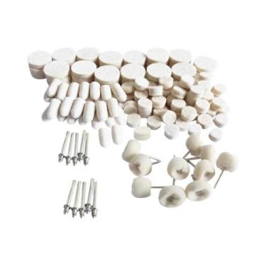 Imagem de Roda Redonda De Polimento Em Feltro De Lã 120pc Com Haste De 3mm Para 