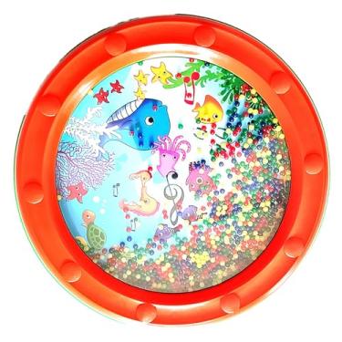 Imagem de XUXHOU Brinquedo de Percussão Com Design de Padrão de Onda de Tambor de Som Oceano para Crianças e Adultos, Ideal para Entusiastas de Música, Estudantes Domésticos, Material Plástico (10 pol. Laranja)