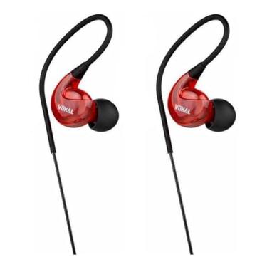 Imagem de Fone de Ouvido Vokal In Ear E40 Red Extra Bass Plug Stereo com Ganho de Graves e Volume