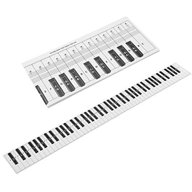 Imagem de RiToEasysports Guia de Notas de Piano Removível, Etiquetas de Notas de Teclado de Piano 88 Teclas Ferramenta de Aprendizagem para Iniciantes Em Silicone de Tamanho Real Com Fundo Transparente