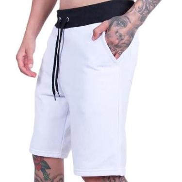 Imagem de Bermuda Moletom Masculina Calção Grande Básico Com Bolsos Fitness Plus Size-Masculino