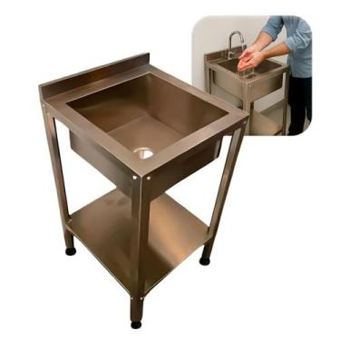 Imagem de Pia Para Assepsia De Mãos 70x53x85 - ACM Inox